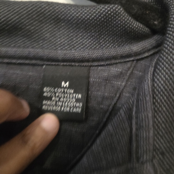 Haggar Men's Gray Stain Resistant Preppy Longsleeve Stretch Polo. M - Picture 5 of 5